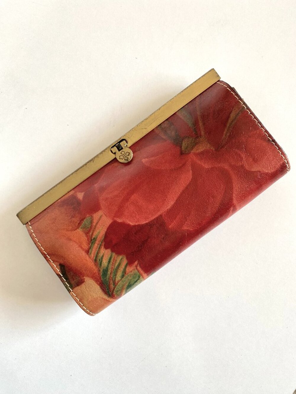 Patricia Nash Cauchy Frame Multicolor Leather Clutch Wallet Floral